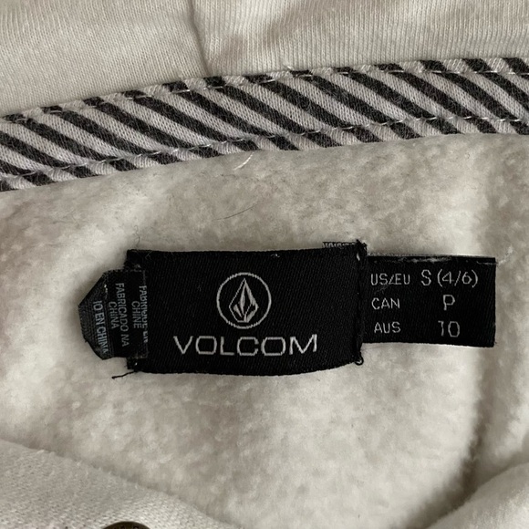 VOLCOM-WHITE HOODIE-SIZE SMALL - Picture 6 of 7